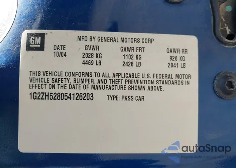 2005 Pontiac G6 Gt из США, поврежденный, VIN 1G2ZH528054126203